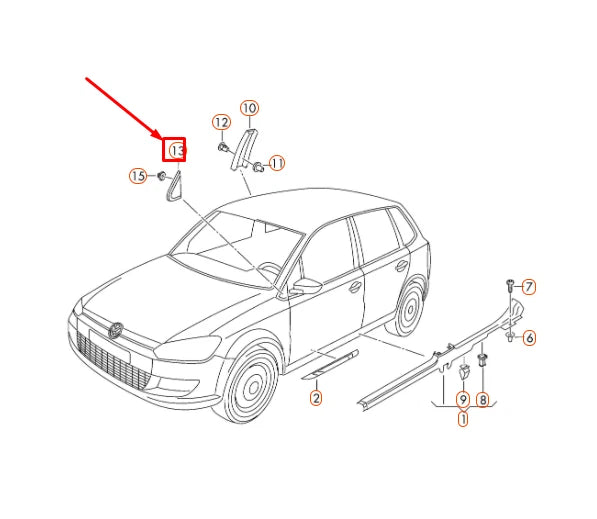 NEW VW POLO MK5 6R FRONT RIGHT DOOR MIRROR TRIANGLE COVER 6R0853274A9B9 ORIGINAL