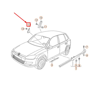 NEW VW POLO MK5 6R FRONT RIGHT DOOR MIRROR TRIANGLE COVER 6R0853274A9B9 ORIGINAL