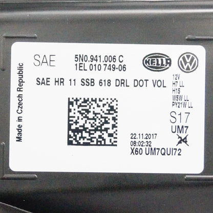 NEW VW TIGUAN MK1 FRONT RIGHT HEADLLIGHT 5N0941006C 2015 LHD ORIGINAL