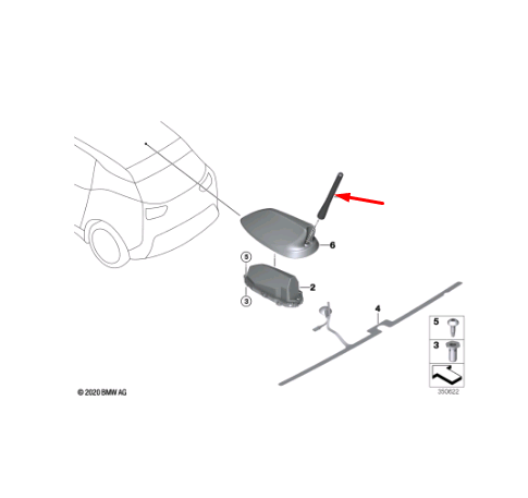 new bmw i3 i01 aerial antenna 9355718 65209355718 original