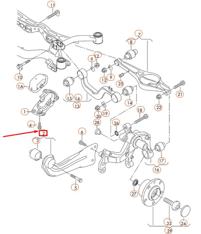 NEW VOLKSWAGEN TIGUAN MK1 REAR AXLE LEFT GUIDE 3C0505223F ORIGINAL
