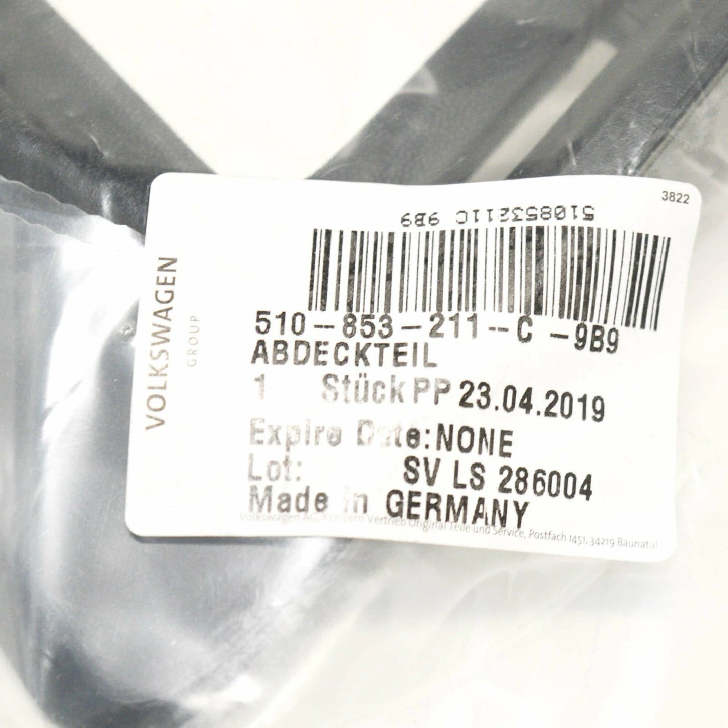 NEW VOLKSWAGEN GOLF SPORTSVAN MK7 FRONT BUMPER COVER 510853211C9B9 ORIGINAL