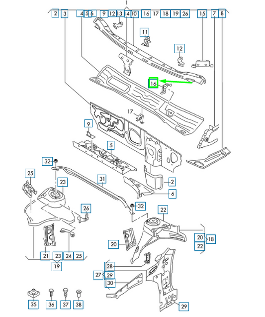 NEW VW ARTEON 3H7 FRONT LEFT WINDSCREEN WIPER MOUNTING LHD 3G1804413 ORIGINAL