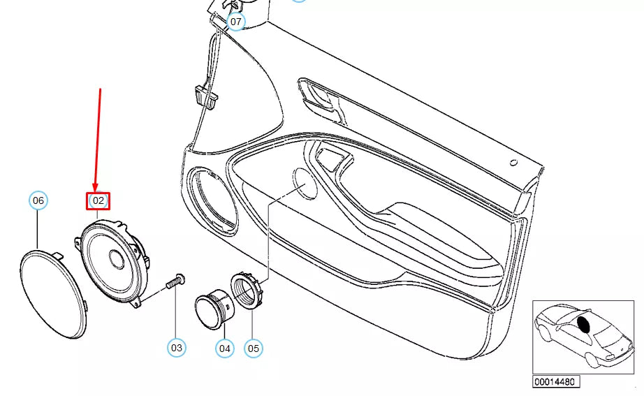 NEW BMW 3 E46 FRONT DOOR HIFI SYSTEM BASS LOUDSPEAKER 65138368238 ORIGINAL