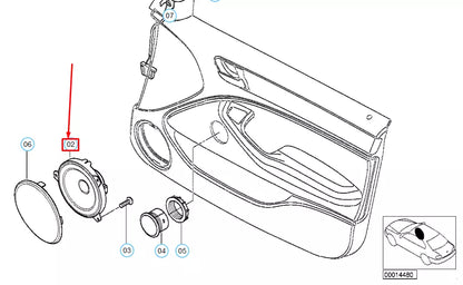NEW BMW 3 E46 FRONT DOOR HIFI SYSTEM BASS LOUDSPEAKER 65138368238 ORIGINAL