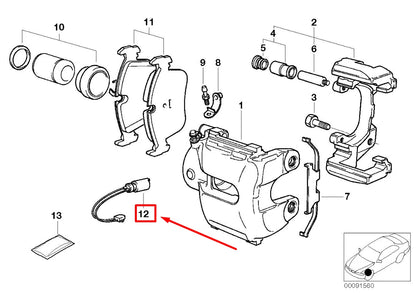 NEW BMW Z8 E52 FRONT DISC BRAKE PAD WEAR SENSOR 34351166057 1166057 ORIGINAL