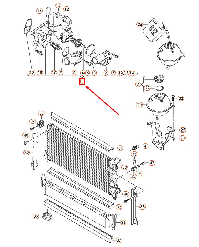 NEW AUDI A1 8X THERMOSTAT 03C121111T ORIGINAL