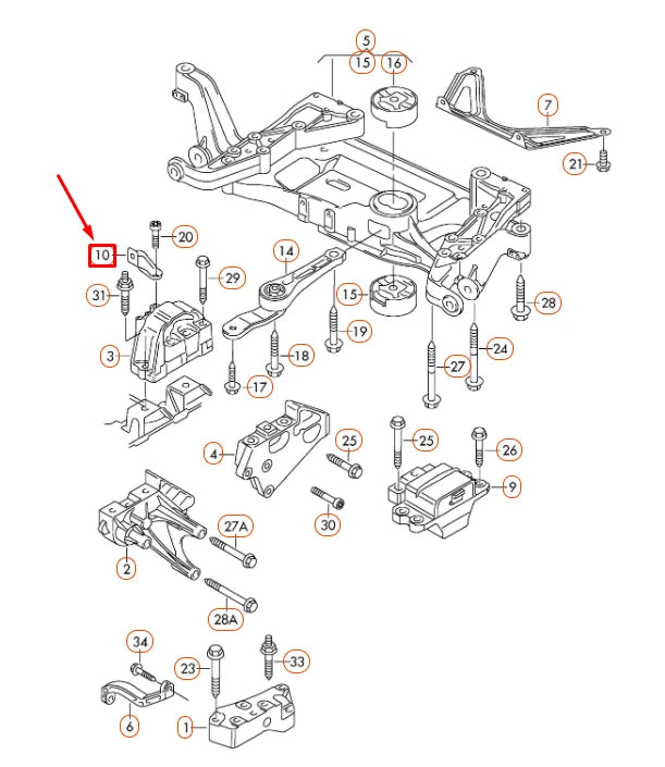 NEW AUDI TT 8J ENGINE RIGHT SUPPORT 8J0199588