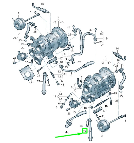 NEW AUDI A6 4K C8 TURBINE OIL RETURN PIPE 06M145734H ORIGINAL