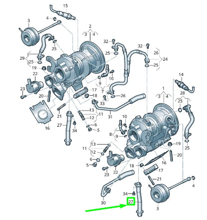 NEW AUDI A6 4K C8 TURBINE OIL RETURN PIPE 06M145734H ORIGINAL