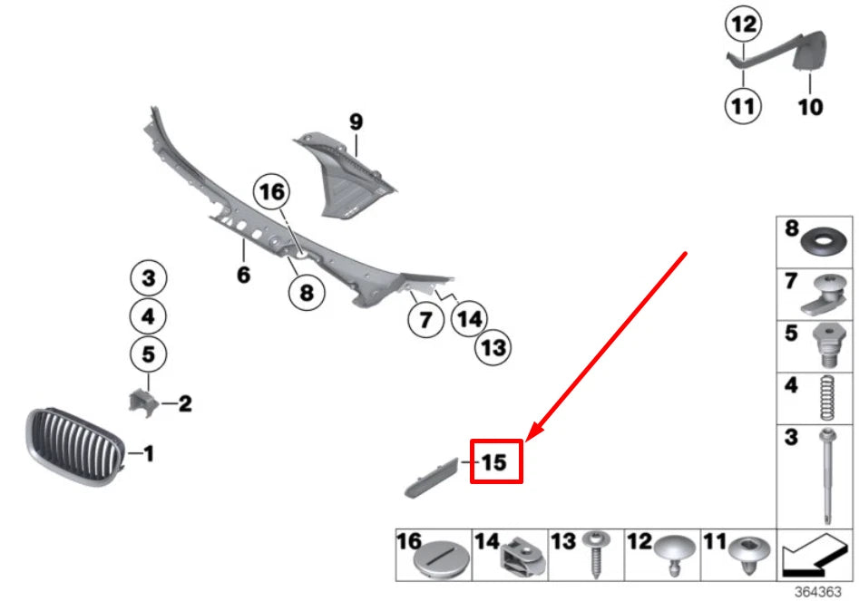 NEW BMW 7 F01, F02 RIGHT TRIM ELEMENT 7298874 51137298874 ORIGINAL