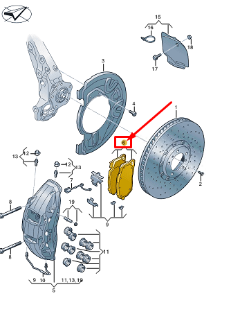 new audi e-tron gt front brake pads 9j1698151g original