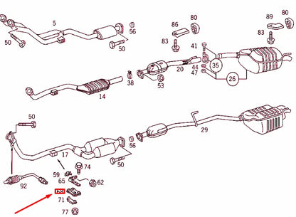 NEW MERCEDES-BENZ C W202 FRONT EXHAUST PIPE RUBBER PAD A2024920718 ORIGINAL