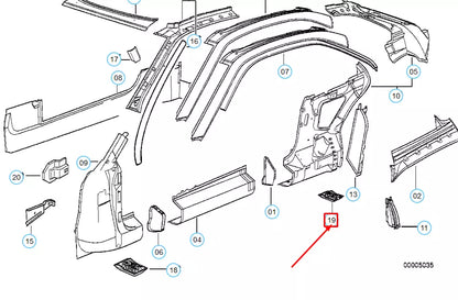 NEW BMW 8 E31 REAR BODY SIDE FRAME SUPPORT LIFTING PLATFORM 51718108302 ORIGINAL