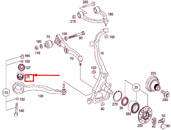 NEW MERCEDES-BENZ S W221 FRONT LATERAL ARM BUSHING A221333191464 ORIGINAL