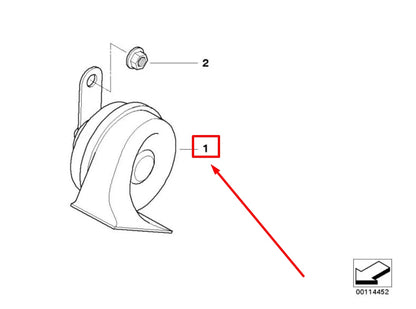 NEW BMW Z4 ROADSTER E85 HIGH PITCH HORN SIGNAL 61337184481 7184481 ORIGINAL