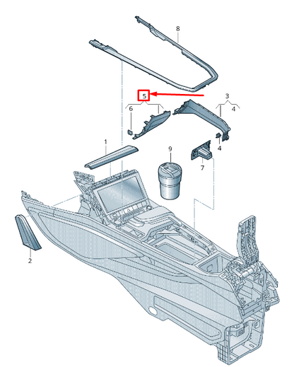 NEW AUDI E-TRON GEN FRONT CONSOLE TRIM PANEL LHD 4KL8641486PS ORIGINAL