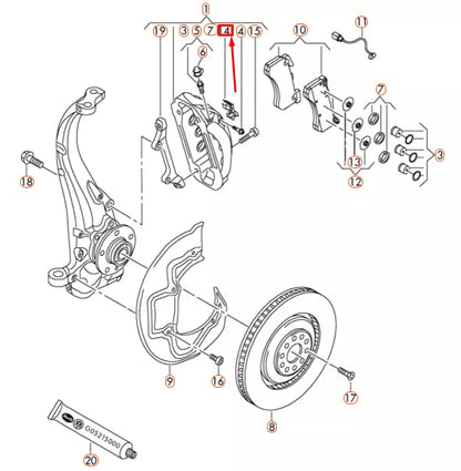 NEW AUDI A6 C7 FRONT DISC BRAKE PAD RETAINING CLIP 4H0615269C ORIGINAL