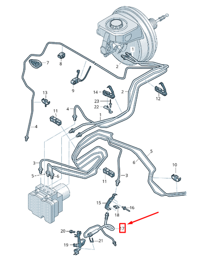 NEW AUDI A6 C8 FRONT LEFT BRAKE HOSE 4K0611707N ORIGINAL