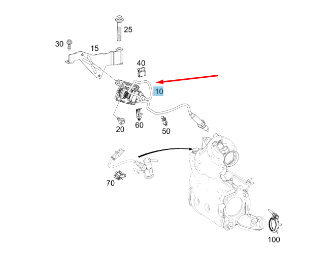 new mb cla c118 upstream catalytic converter nox sensor a0009058111 original