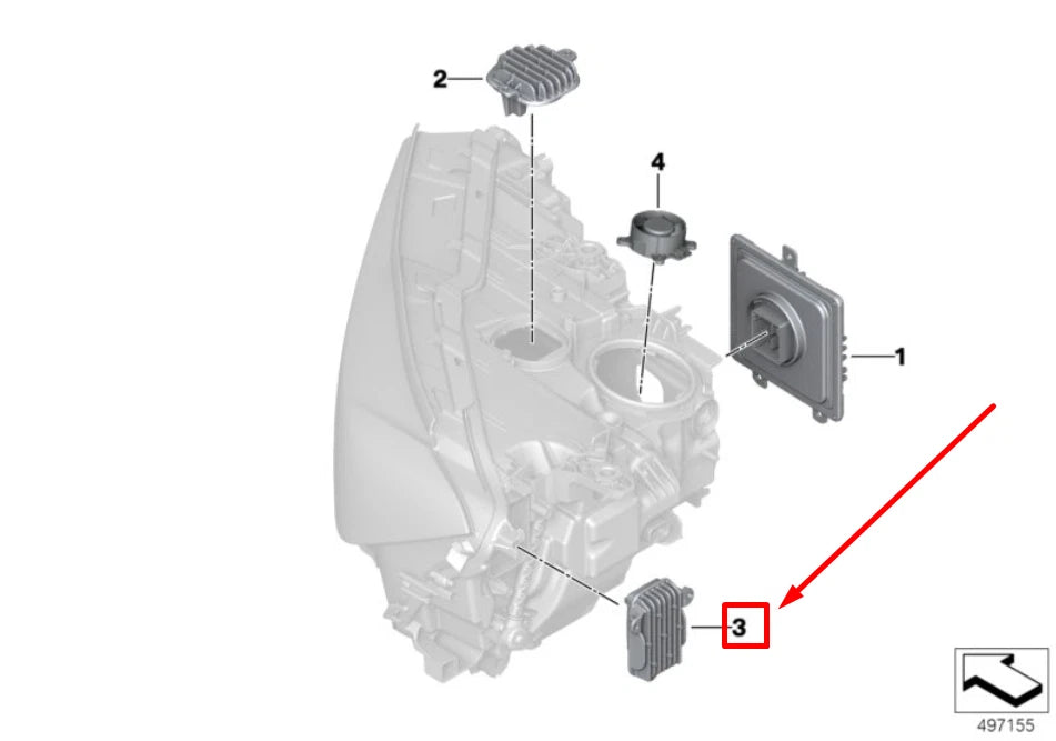 NEW BMW 7 G11,G12 FRONT LEFT LED LIGHTS CONTROL UNIT 9465285 63119465285