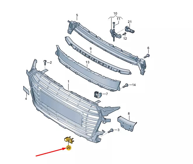 NEW AUDI TT FV 8S FRONT RIGHT ULTRASOUND SENSOR TRIM 8S0919268T94 ORIGINAL