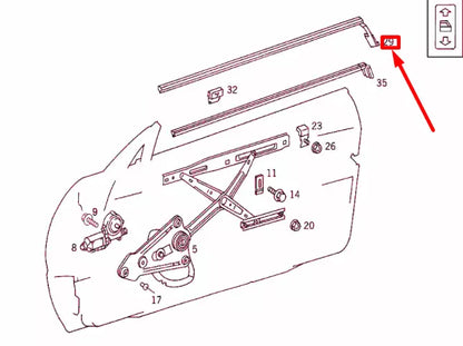 NEW MERCEDES-BENZ SL R129 FRONT LEFT DOOR OUTSIDE RAIL A1297200524 ORIGINAL