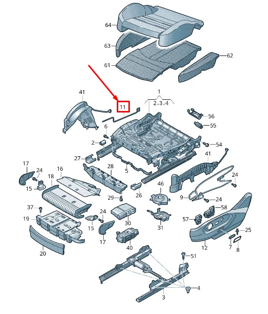 NEW VW TOUAREG CR FRONT SEAT UPHOLSTERY WIRE 760881482