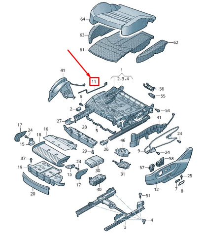 NEW VW TOUAREG CR FRONT SEAT UPHOLSTERY WIRE 760881482