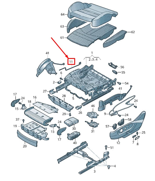 NEW VW TOUAREG CR FRONT SEAT UPHOLSTERY WIRE 760881482