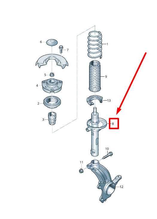 new vw golf mk7 front shock absorber 5q0413031hp original