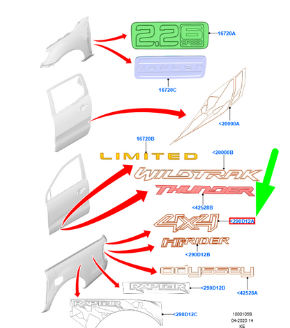 new ford ranger t6 mk3 rear decal strip 4x4 1921672 eb3b-41290d12-aa5bmt
