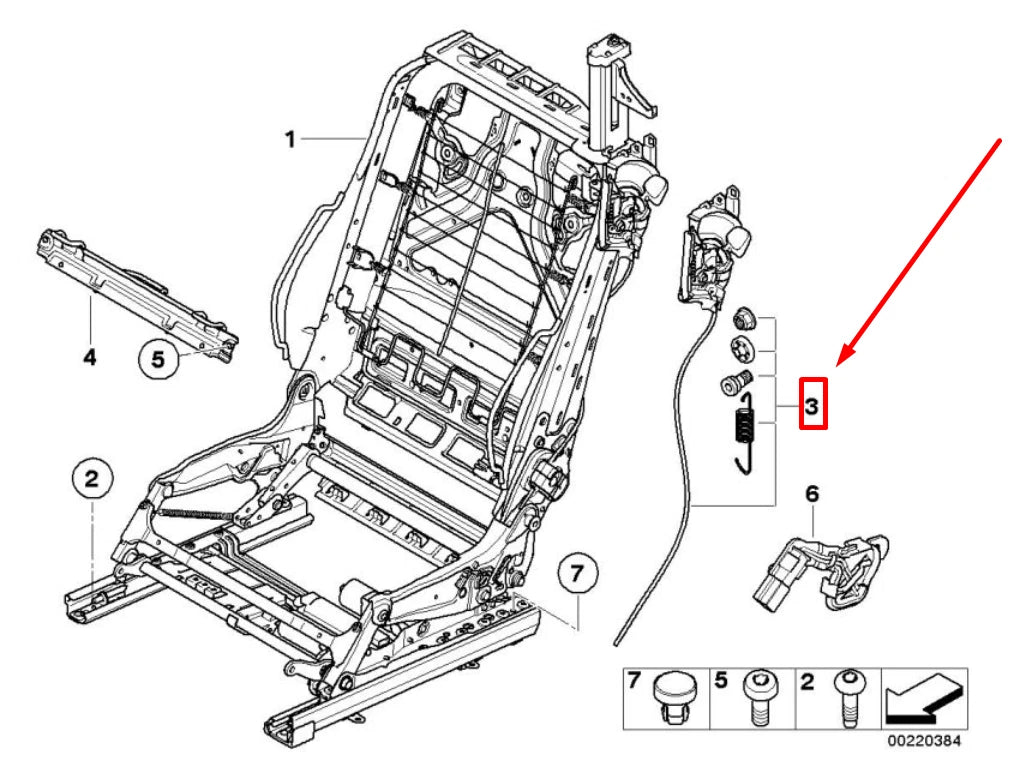 NEW BMW 3 CABRIO E93 FRONT RIGHT SEAT BOWDEN CABLE 9155250 52109155250 ORIGINAL