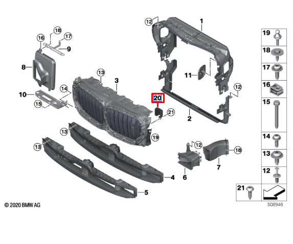 NEW BMW X5 G05 FRONT CAMERA MOUNTING BRACKET 51137418138 ORIGINAL