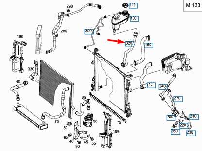 NEW MERCEDES-BENZ A-CLASS W176 COOLANT HOSE A2465010058 ORIGINAL