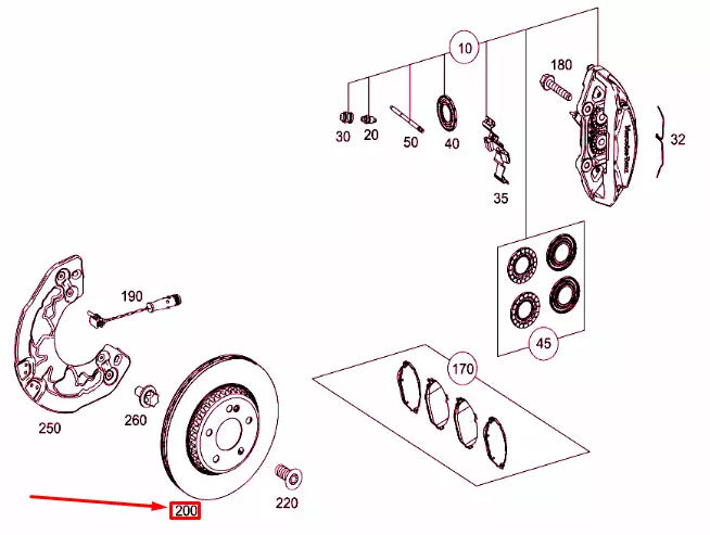 NEW MERCEDES-BENZ E W213 FRONT BOND BRAKE DISC 1 PIECE A0004212812 ORIGINAL