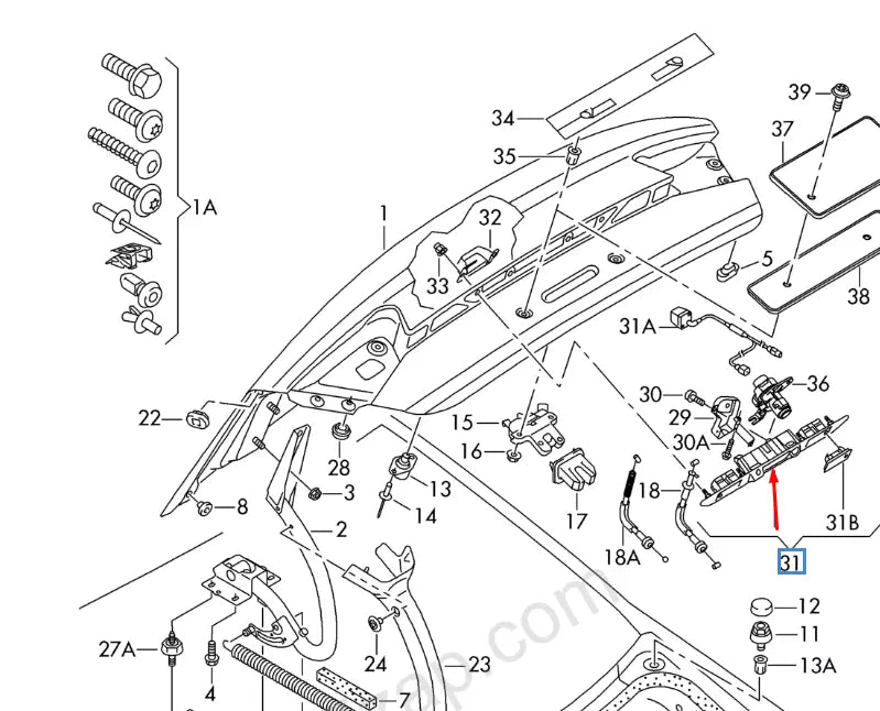 NEW AUDI A8 D4 REAR TAILBOOT GRIP HANDLE 4E0827574M3FZ