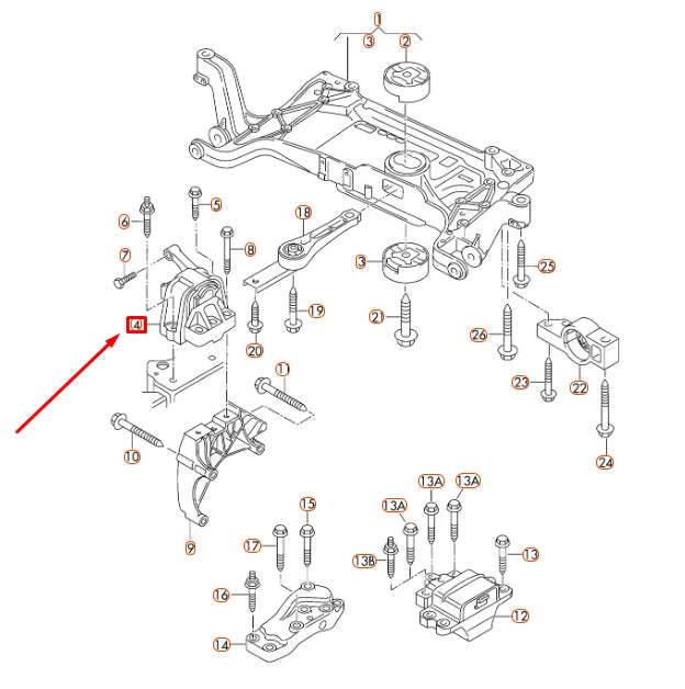 NEW AUDI Q3 8U RIGHT ENGINE MOUNTING 5N0199262K ORIGINAL