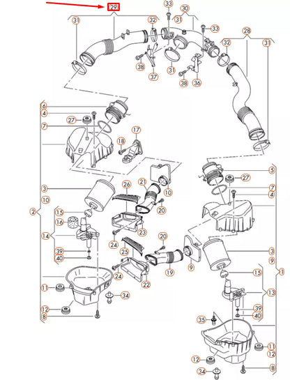 NEW AUDI A8 D4 RIGHT REAR AIR INTAKE PIPE 4H0129616J