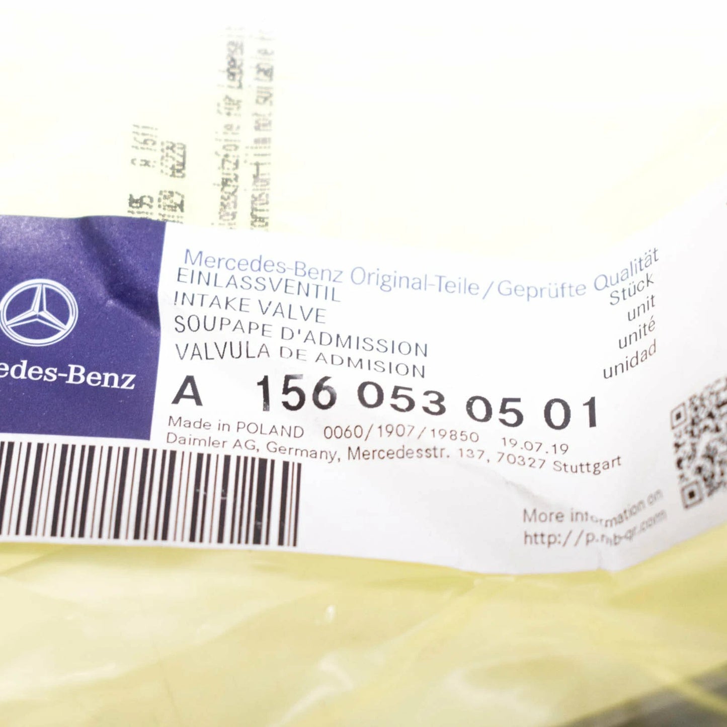 NEW MERCEDES-BENZ GLA-CLASS X156 INTAKE VALVE A1560530501