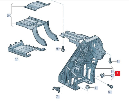 NEW AUDI Q3 8U CENTER ARMREST MOUNTING FRAME 8U0864283A6PS ORIGINAL