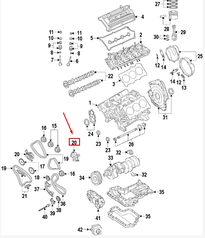 NEW AUDI A4 B8 UPPER ENGINE TIMING CHAIN TENSIONER 079109507AP
