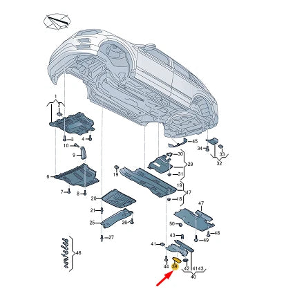 NEW AUDI Q3 F3 UNDERBODY BUNGS 5QA825961A ORIGINAL