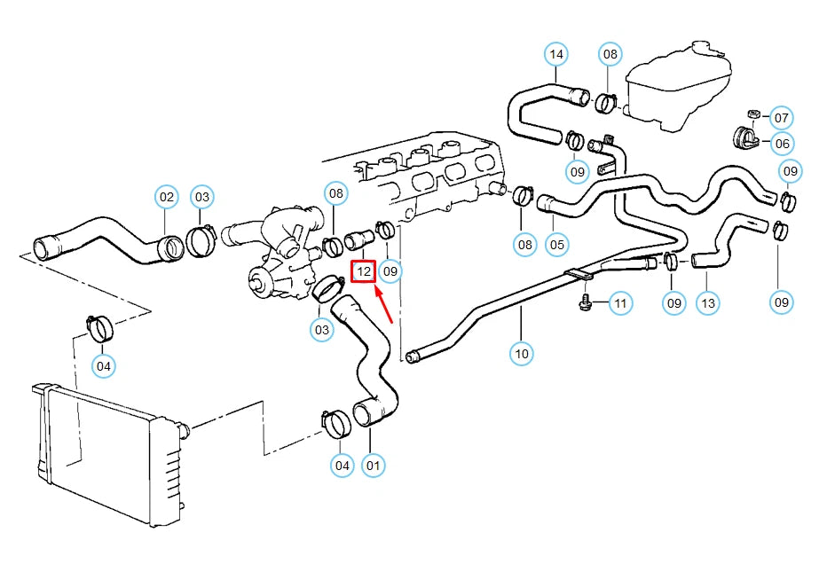 NEW BMW 3 E36 Z3 COUPE COOLING SYSTEM WATER HOSE CONNECTION 11531318404 ORIGINAL