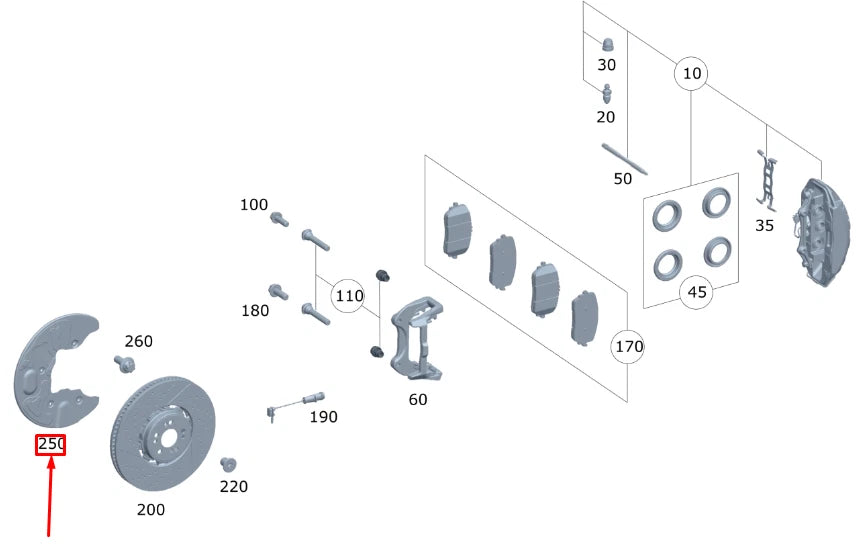 NEW MERCEDES-BENZ GLE W167 FRONT LEFT BRAKE DISC PROTECTION A1674213900 ORIGINAL