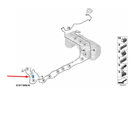 NEW BMW X3 G01 FUEL PIPE LINE 16137404147 7404147 ORIGINAL