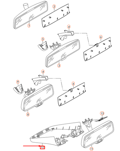 NEW VW GOLF MK7 INTERIOR REAR VIEW MIRROR COVER 5G0868437Y20 ORIGINAL