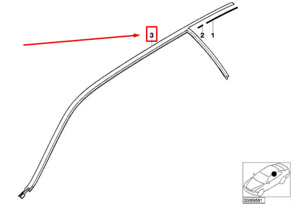NEW BMW X5 E53 RIGHT ROOF FRAME SEALING 51717008976 7008976 ORIGINAL