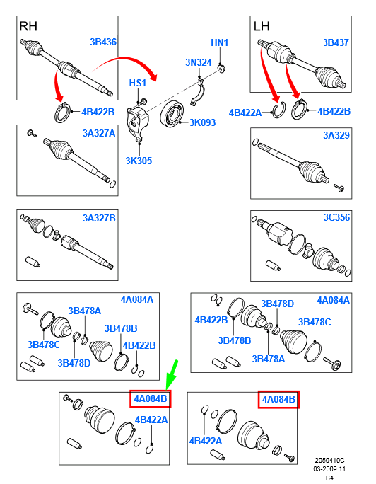new ford fiesta mki6 front drive shaft inner boot kit 1552956 original