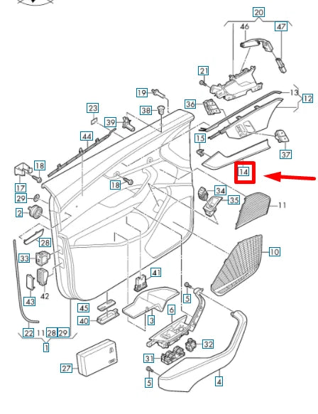 NEW AUDI A4 8W2, B9 FRONT RIGHT DOOR TRIM INSERT RHD 8W0867410AB7V7 ORIGINAL